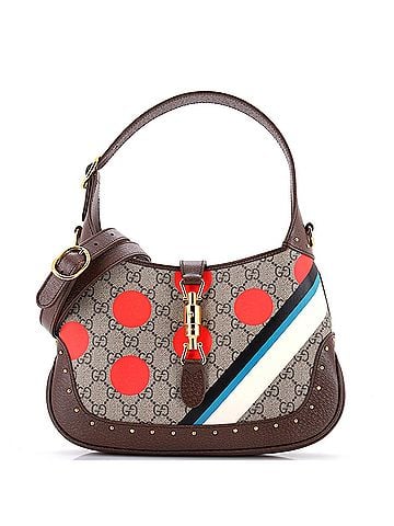 Gucci Jackie 1961 Hobo Studded Printed GG Coated Canvas Small (view 1)