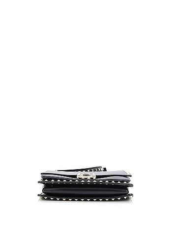 Valentino Garavani Rockstud Flip Lock Flap Top Handle Bag Leather Small (view 2)