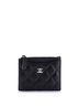 Chanel 100% Leather Black CC Zip Card Holder Quilted Caviar One size - photo 1