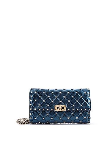 Valentino Garavani Rockstud Spike Wallet on Chain Quilted Leather Small (view 1)