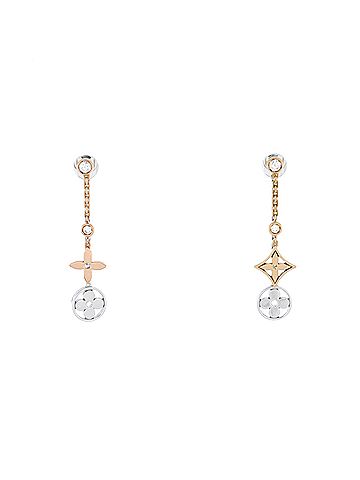 Louis Vuitton Blossom Drop Earrings 18K Tricolor Gold and Diamonds (view 1)