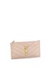 Saint Laurent 100% Leather Tan Monogram Fragments Zip Card Holder Matelasse Chevron Leather One size - photo 3