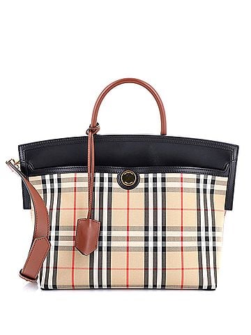 Burberry Society Top Handle Bag Vintage Check Canvas Small (view 1)