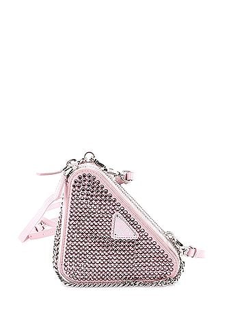 Prada Triangle Double Pouch Crossbody Crystal Embellished Satin Mini (view 1)