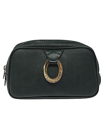 Dior Trotter Green Canvas Clutch Bag (view 1)