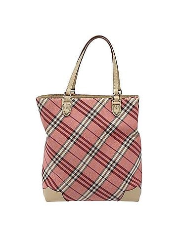 Burberry Nova Check Pink Canvas Tote Bag (view 1)