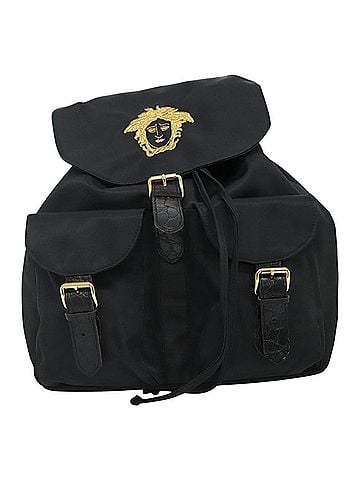 Versace Gianni Black Synthetic Backpack Bag (view 1)