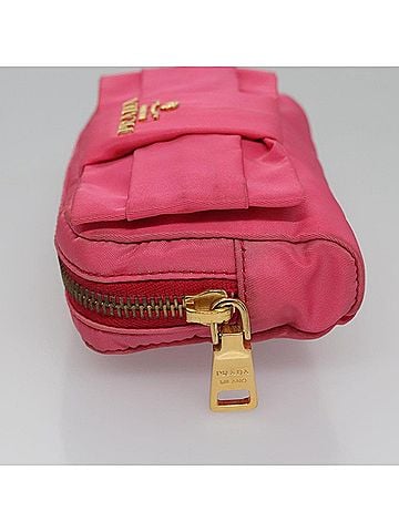 Prada Ribbon Pink Synthetic Clutch Bag (view 2)