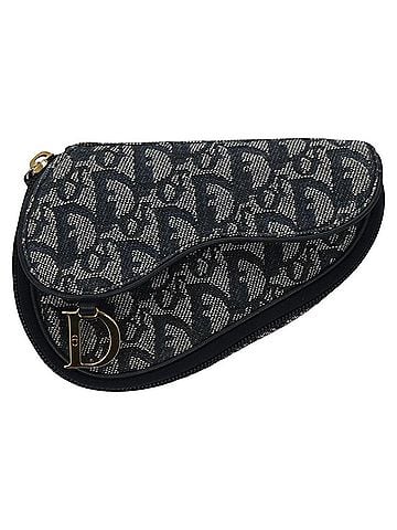 Dior Saddle Navy Canvas Clutch Bag (view 1)