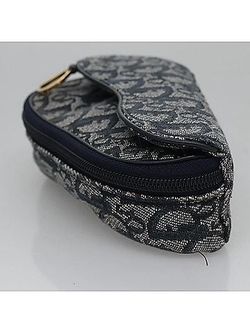 Dior Saddle Navy Canvas Clutch Bag (view 2)