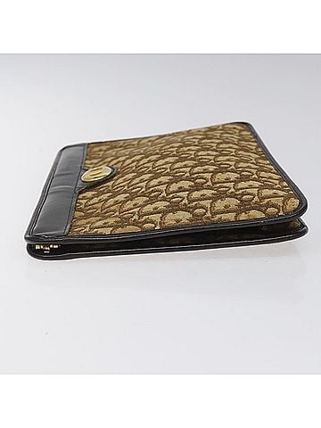 Dior Trotter Brown Canvas Clutch Bag (view 2)