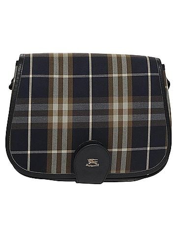 Burberry Nova Check Navy Canvas Shoulder Bag (view 1)