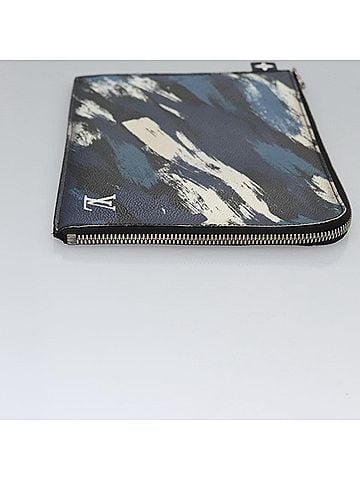 Louis Vuitton Pochette Jour Blue Leather Clutch Bag (view 2)