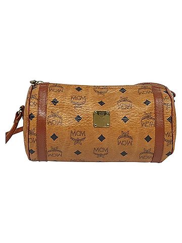 MCM Visetos Brown Leather Clutch Bag (view 1)