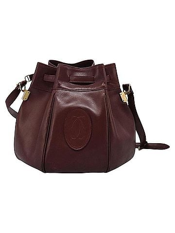 Cartier Must De  Burgundy Leather Shoulder Bag (view 1)