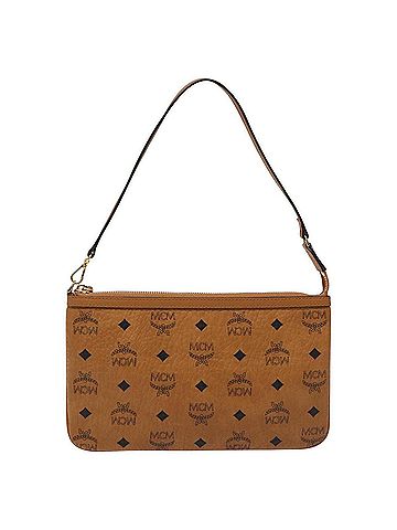 MCM Visetos Brown Leather Clutch Bag (view 1)