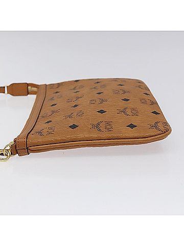 MCM Visetos Brown Leather Clutch Bag (view 2)