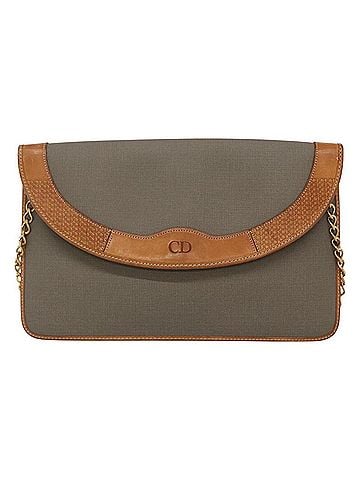 Dior Cd Grey Canvas Clutch Bag (view 1)