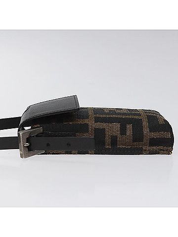 Fendi Zucchino Brown Canvas Clutch Bag (view 2)