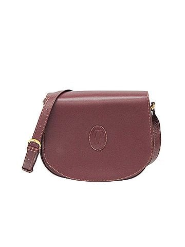 Cartier Must De  Burgundy Leather Shoulder Bag (view 1)