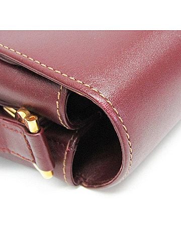 Cartier Must De  Burgundy Leather Shoulder Bag (view 2)