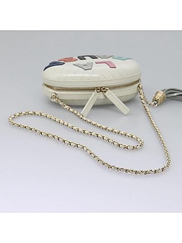 Chanel White Leather Clutch Bag (view 2)