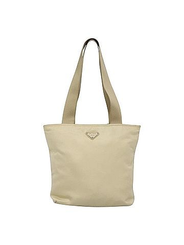 Prada Tessuto Ecru Canvas Tote Bag (view 1)