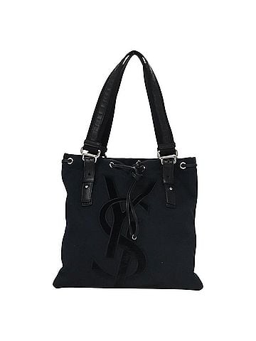 Yves Saint Laurent Black Canvas Tote Bag (view 1)