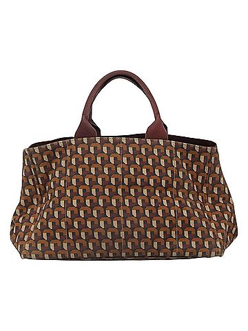 Prada Brown Canvas Tote Bag (view 1)