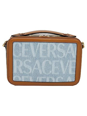 Versace Blue Canvas Handbag (view 1)