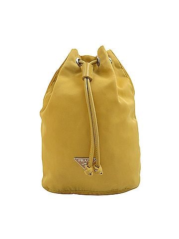 Prada Tessuto Yellow Synthetic Clutch Bag (view 1)