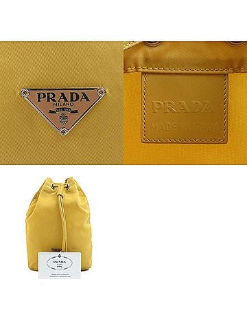 Prada Tessuto Yellow Synthetic Clutch Bag (view 2)