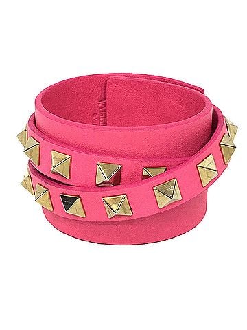 Valentino Garavani Rockstud Pink Leather Bracelet Jewelry (view 1)
