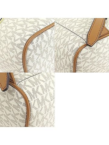 Michael Kors Rhea White Canvas Backpack Bag (view 2)