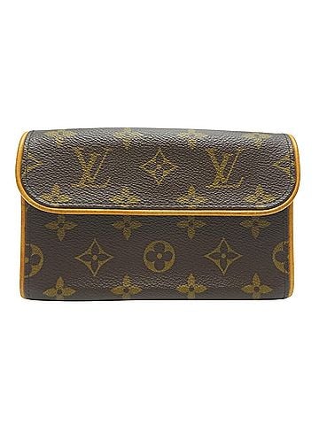 Louis Vuitton Pochette Florentine Brown Canvas Clutch Bag (view 1)