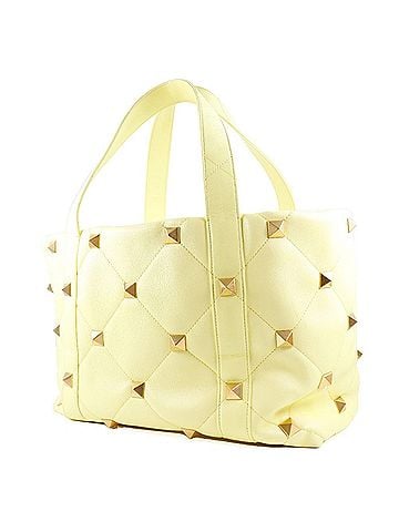 Valentino Garavani Roman Stud Yellow Pony-Style Calfskin Tote Bag (view 1)