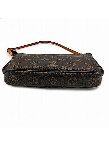 Louis Vuitton Pochette Accessoire Brown Canvas Clutch Bag (view 2)