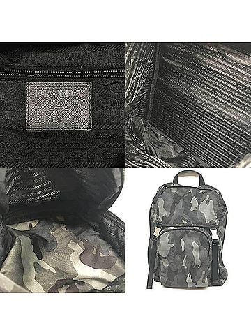 Prada Tessuto Khaki Synthetic Backpack Bag (view 2)