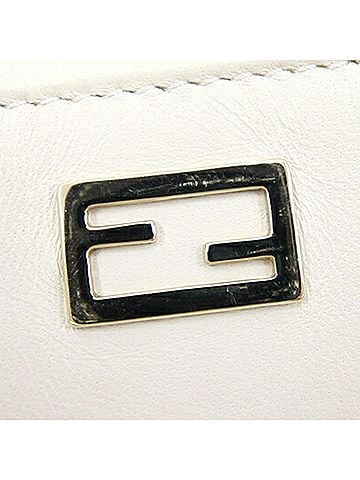 Fendi White Leather Clutch Bag (view 2)