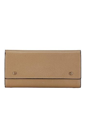 Céline Large Flap Wallet Beige Leather Wallet (view 1)