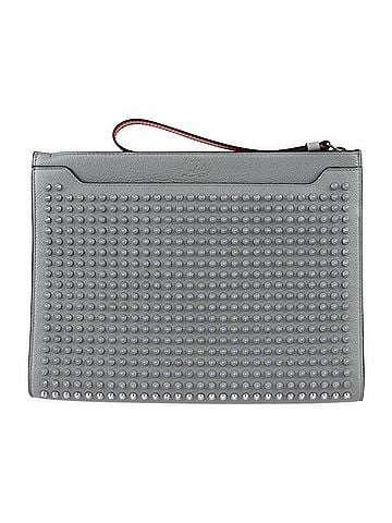 Christian Louboutin Grey Pony-Style Calfskin Clutch Bag (view 1)