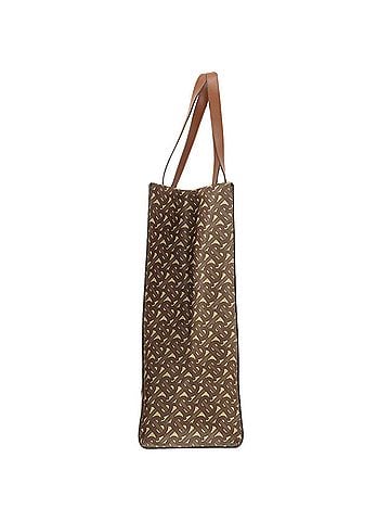 Burberry Stripe Brown Leather Tote Bag (view 2)