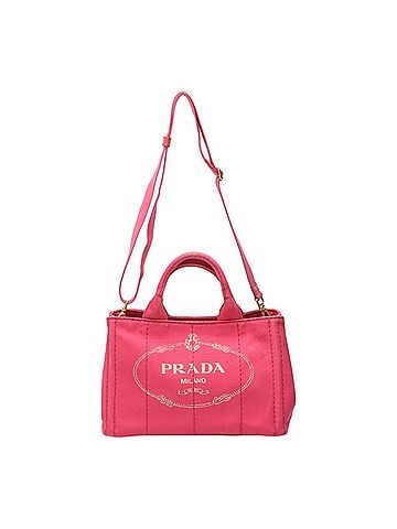 Prada Canapa Pink Denim - Jeans Tote Bag (view 1)