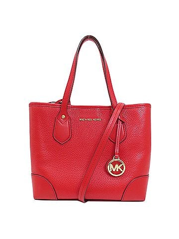 Michael Kors Mercer Red Leather Tote Bag (view 1)