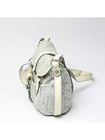 Céline Macadam Blue Canvas Shopper Bag (view 2)