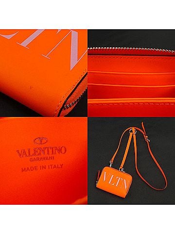 Valentino Garavani Vltn Orange Leather Wallet (view 2)