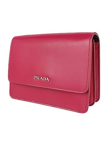 Prada Saffiano Pink Leather Clutch Bag (view 2)