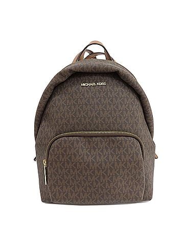 Michael Kors Abbey Brown Canvas Backpack Bag (view 1)