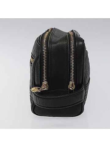 Versace Gianni Black Leather Clutch Bag (view 2)