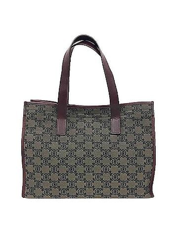 Céline Triomphe Green Canvas Tote Bag (view 1)